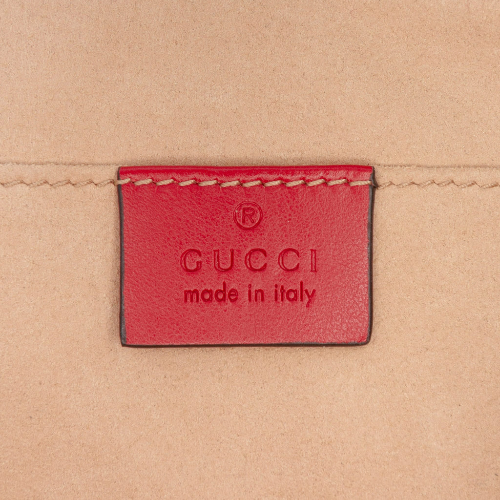 Second hand Gucci GG Marmont Small Matelassé Leather Camera Bag Red - Tabita Bags