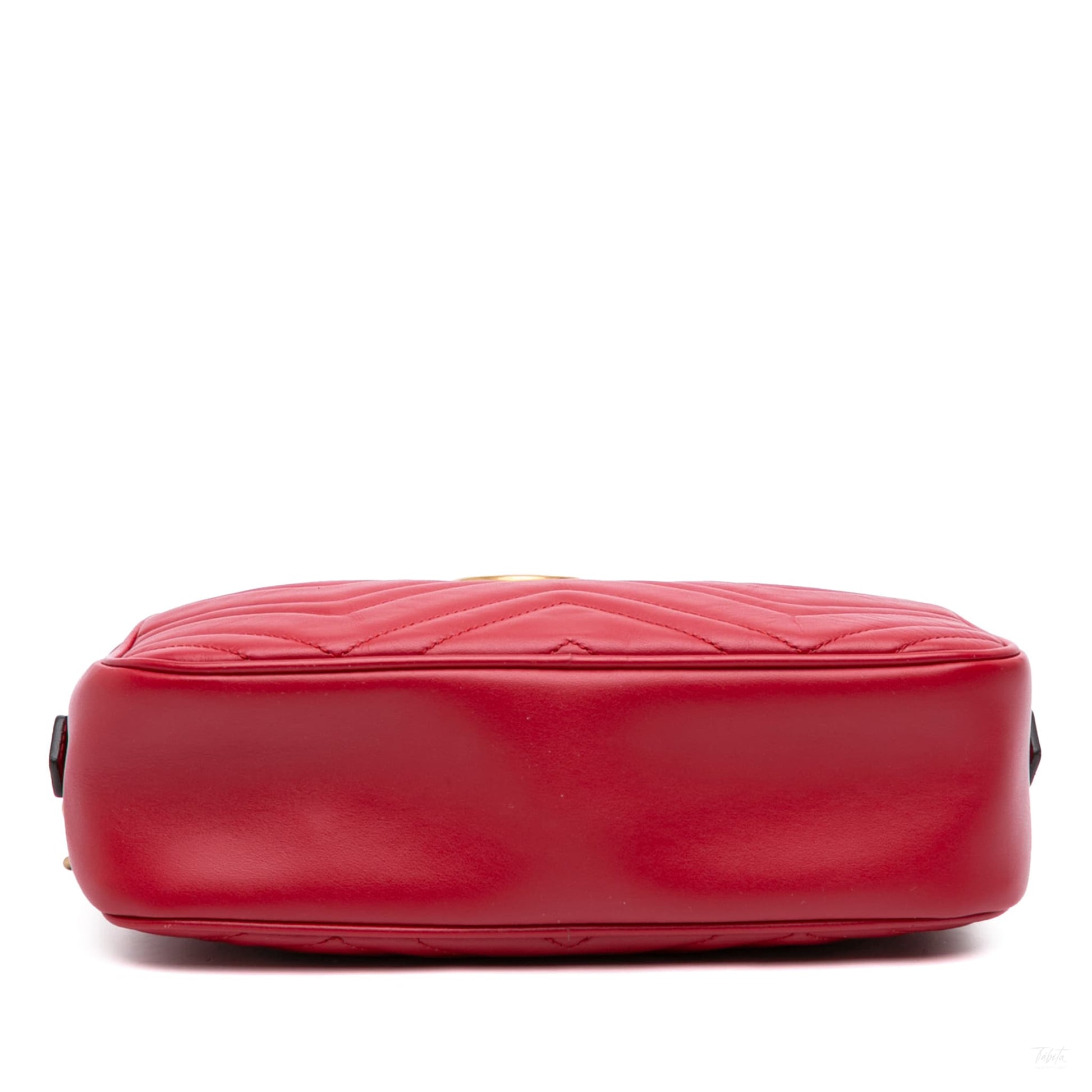 Second hand Gucci GG Marmont Small Matelassé Leather Camera Bag Red - Tabita Bags