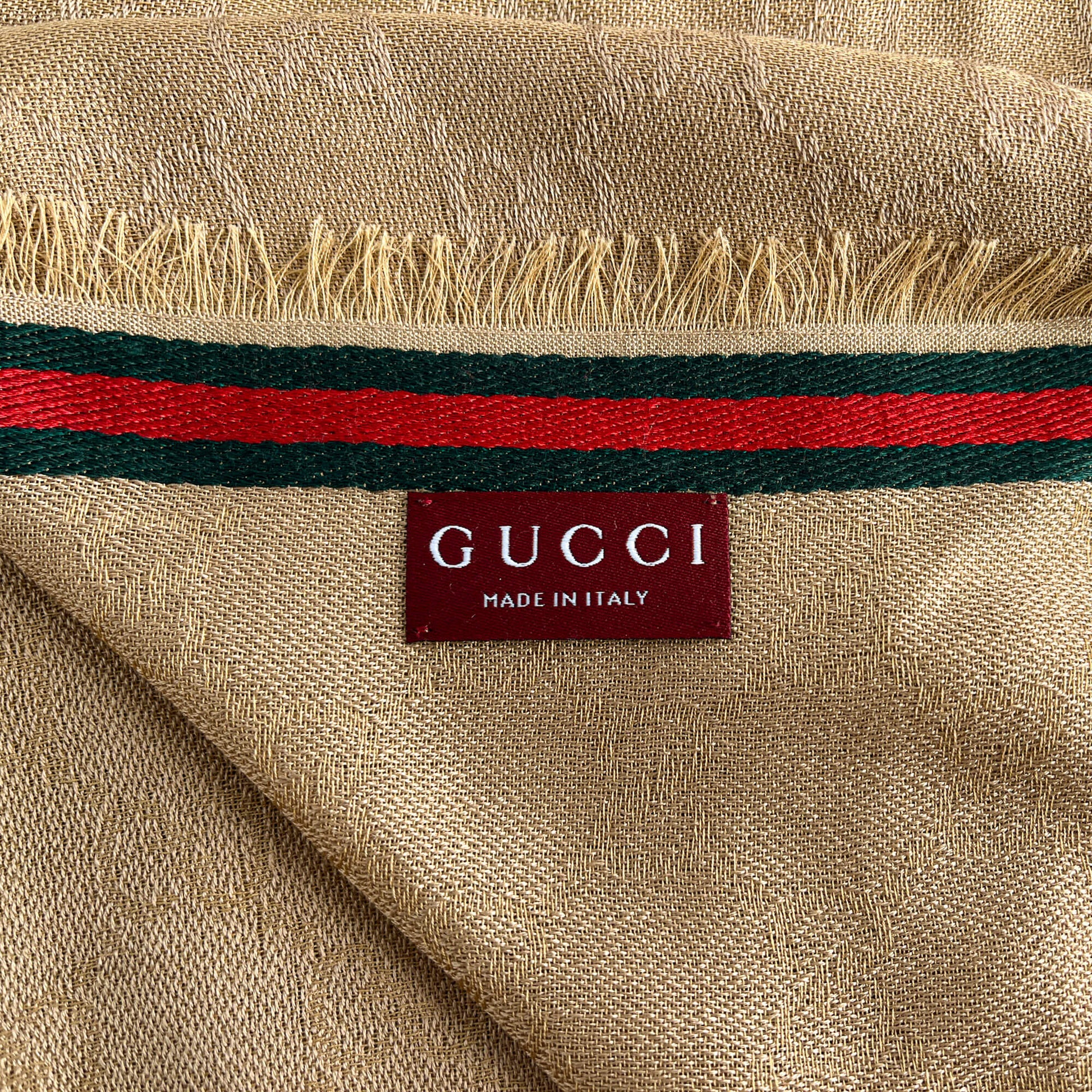 Second hand Gucci GG Striped silk & cotton Foulard GG Supreme - Tabita Bags
