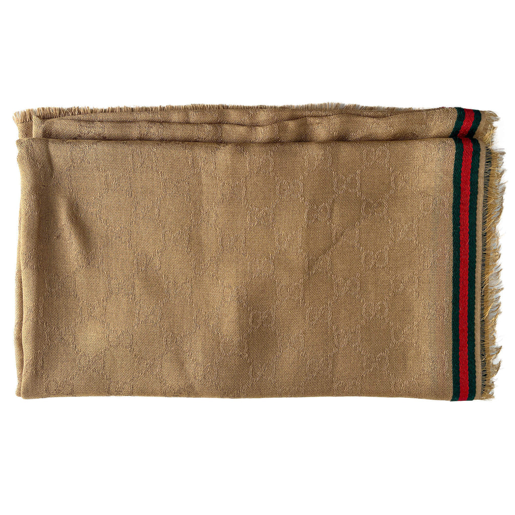 Second hand Gucci GG Striped silk & cotton Foulard GG Supreme - Tabita Bags