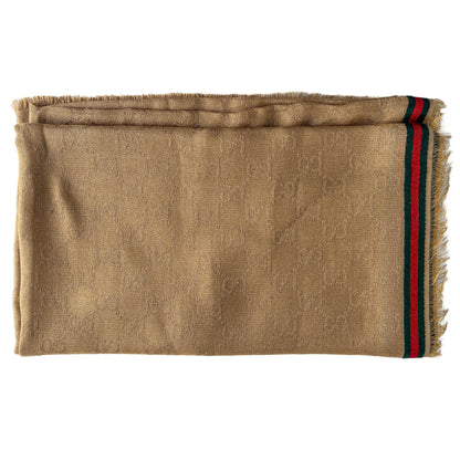 Second hand Gucci GG Striped silk & cotton Foulard GG Supreme - Tabita Bags