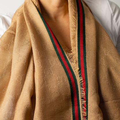 Second hand Gucci GG Striped silk & cotton Foulard GG Supreme - Tabita Bags