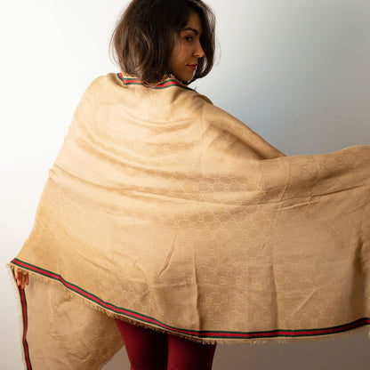 Second hand Gucci GG Striped silk & cotton Foulard GG Supreme - Tabita Bags