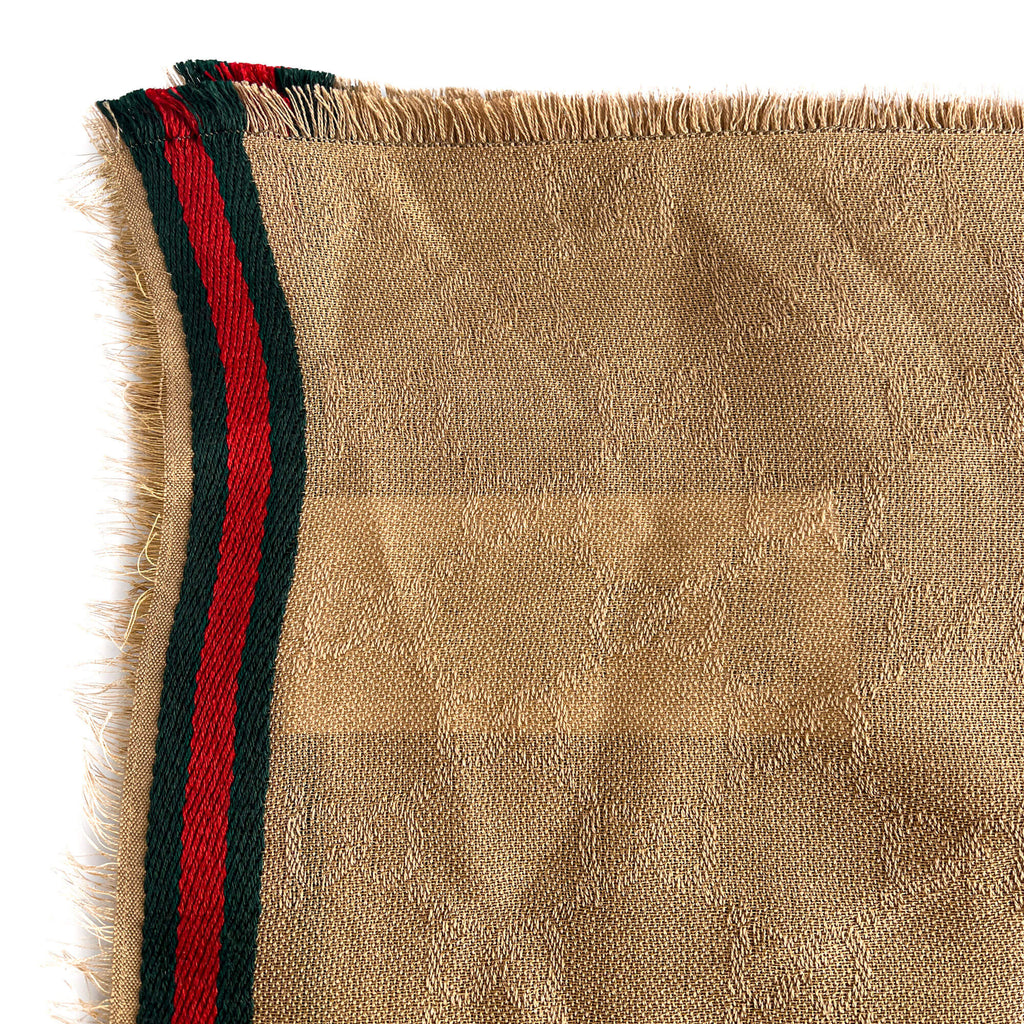 Second hand Gucci GG Striped silk & cotton Foulard GG Supreme - Tabita Bags