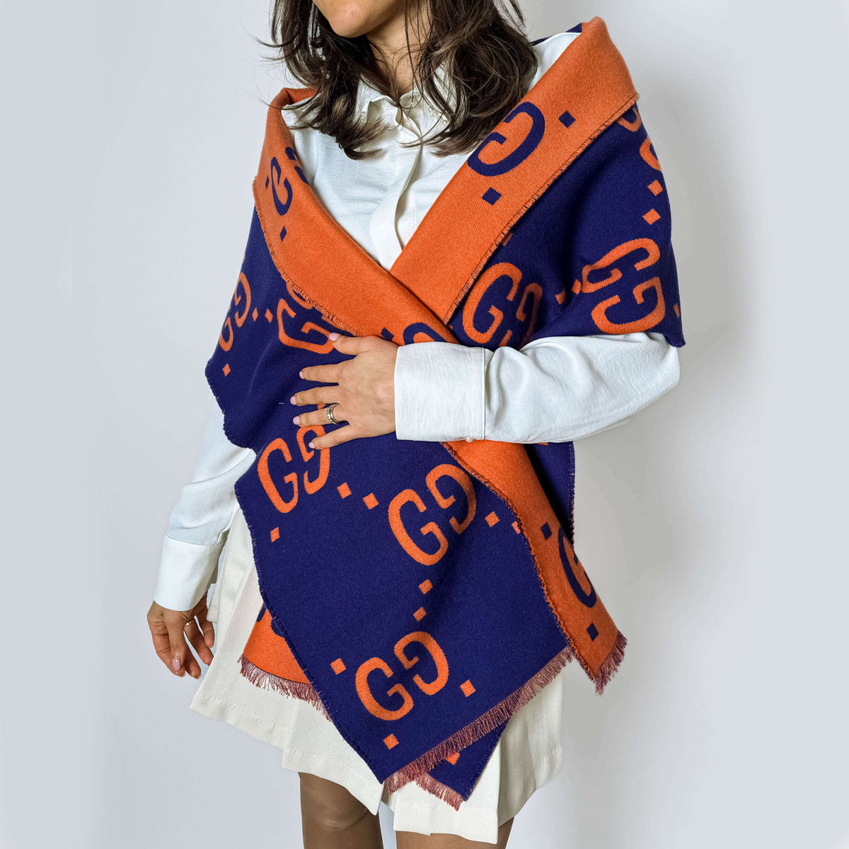 Second hand Gucci GG Wool Scarve Bicolor - Tabita Bags