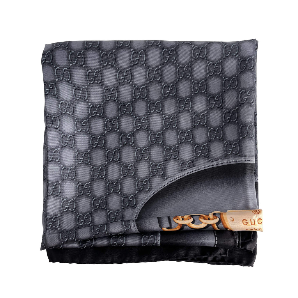 Second hand Gucci Guccissima Silk Foulard Grey - Tabita Bags