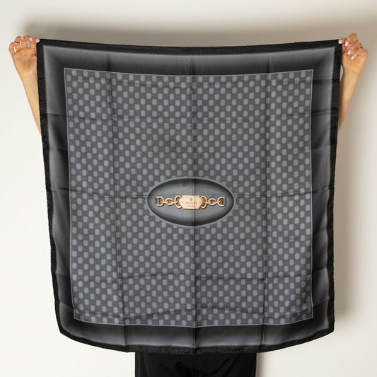 Second hand Gucci Guccissima Silk Foulard Grey - Tabita Bags