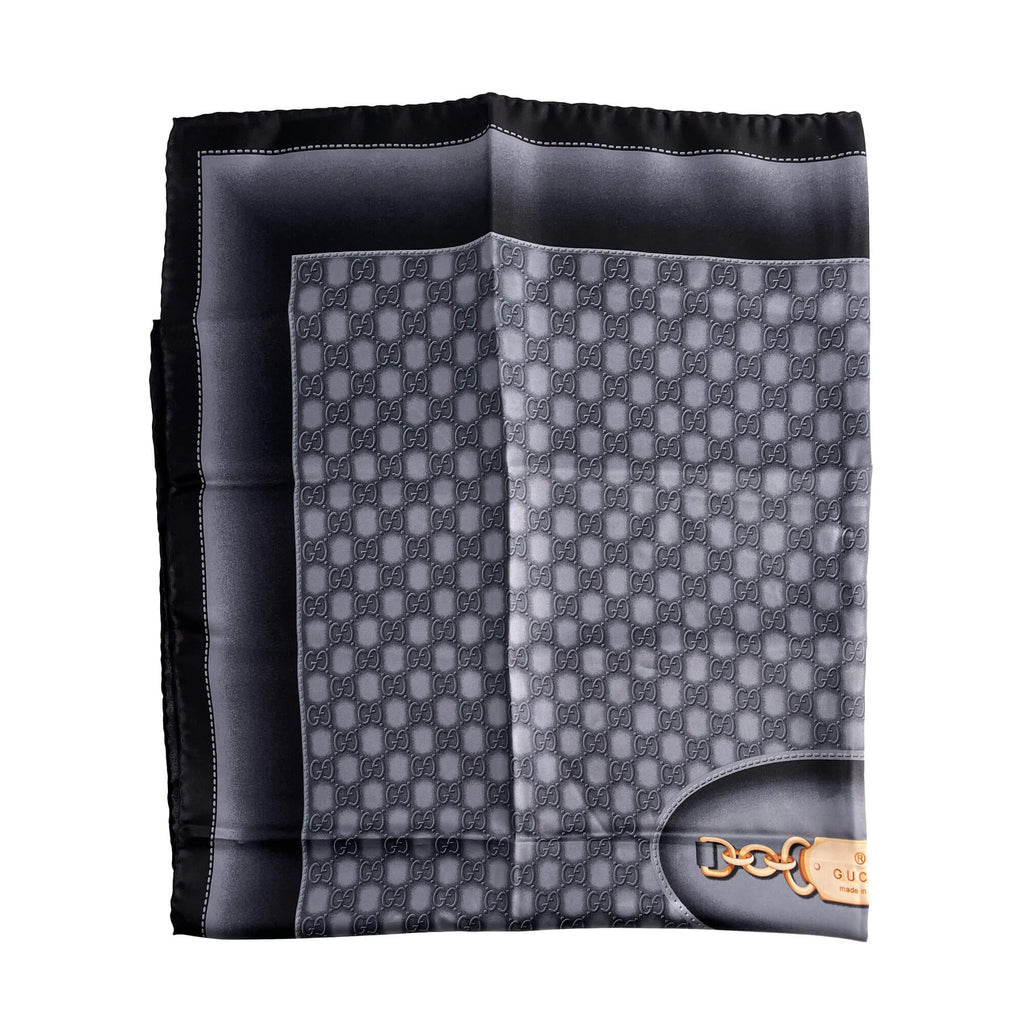 Second hand Gucci Guccissima Silk Foulard Grey - Tabita Bags