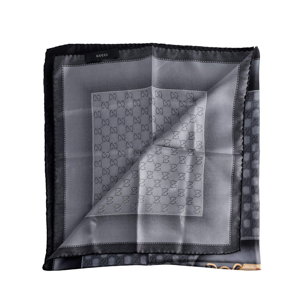 Second hand Gucci Guccissima Silk Foulard Grey - Tabita Bags