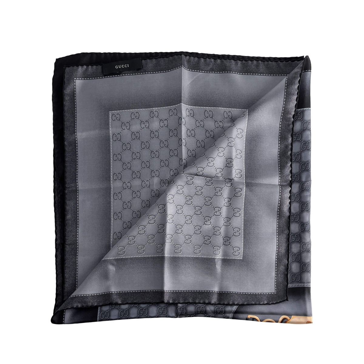 Second hand Gucci Guccissima Silk Foulard Grey - Tabita Bags