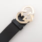 Second hand Gucci Heart GG Lovely Leather Wide Belt 85/34 Black - Tabita Bags