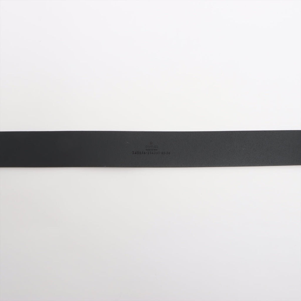Second hand Gucci Heart GG Lovely Leather Wide Belt 85/34 Black - Tabita Bags