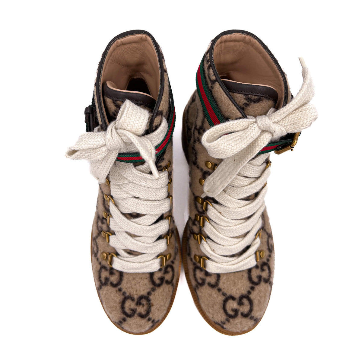Second hand Gucci High Heel Boots GG Leather & Fabric 38 GG Supreme - Tabita Bags