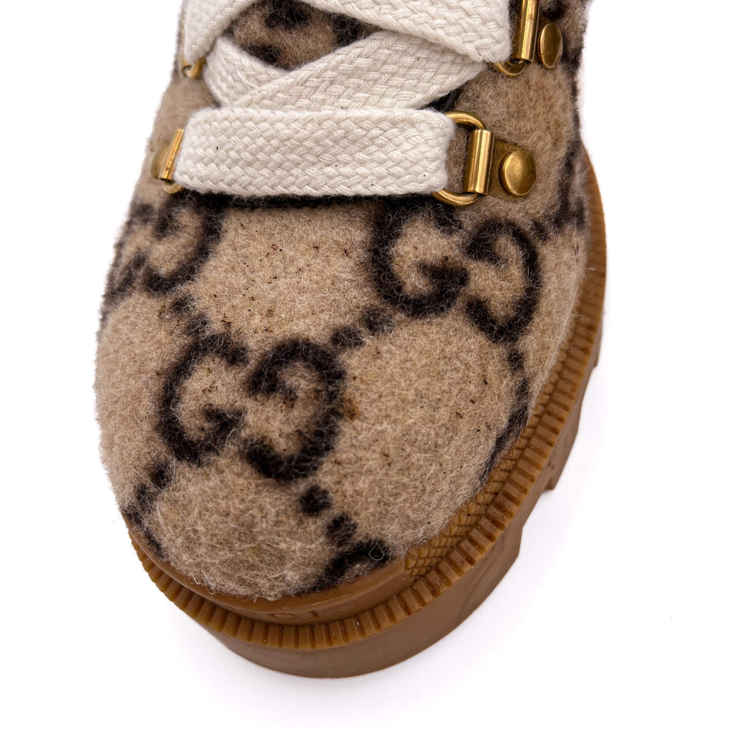 Second hand Gucci High Heel Boots GG Leather & Fabric 38 GG Supreme - Tabita Bags