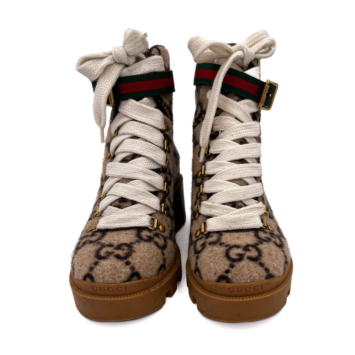 Second hand Gucci High Heel Boots GG Leather & Fabric 38 GG Supreme - Tabita Bags