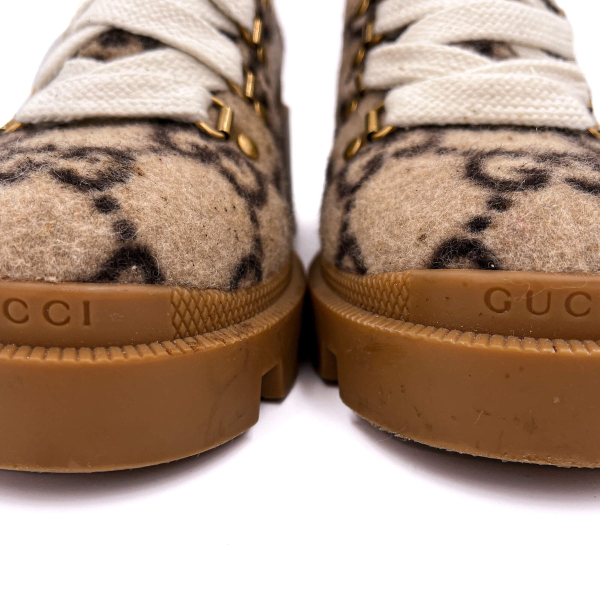 Second hand Gucci High Heel Boots GG Leather & Fabric 38 GG Supreme - Tabita Bags