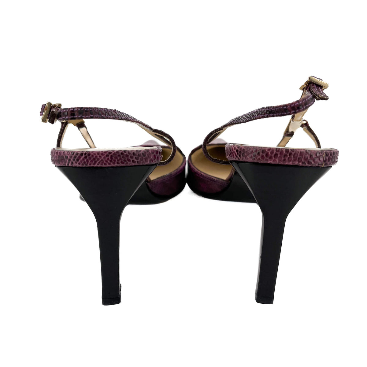 Second hand Gucci High Heel Mule Leather 38 1/2 Prune - Tabita Bags