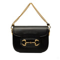 Second hand Gucci Horsebit 1955 Mini Calfskin Satchel Shoulder Bag Black - Tabita Bags