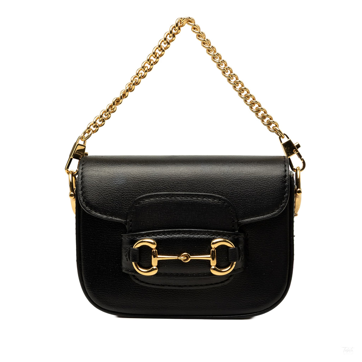 Second hand Gucci Horsebit 1955 Mini Calfskin Satchel Shoulder Bag Black - Tabita Bags