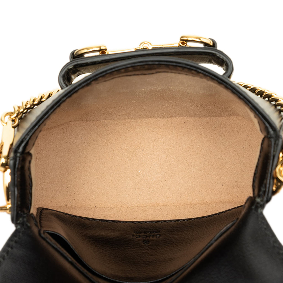 Second hand Gucci Horsebit 1955 Mini Calfskin Satchel Shoulder Bag Black - Tabita Bags