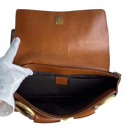 Second hand Gucci Horsebit 1955 Small Leather Baguette Shoulder Bag Brown - Tabita Bags