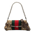 Second hand Gucci Horsebit 1955 Small Leather & Canvas GG Satchel Shoulder Bag Beige - Tabita Bags