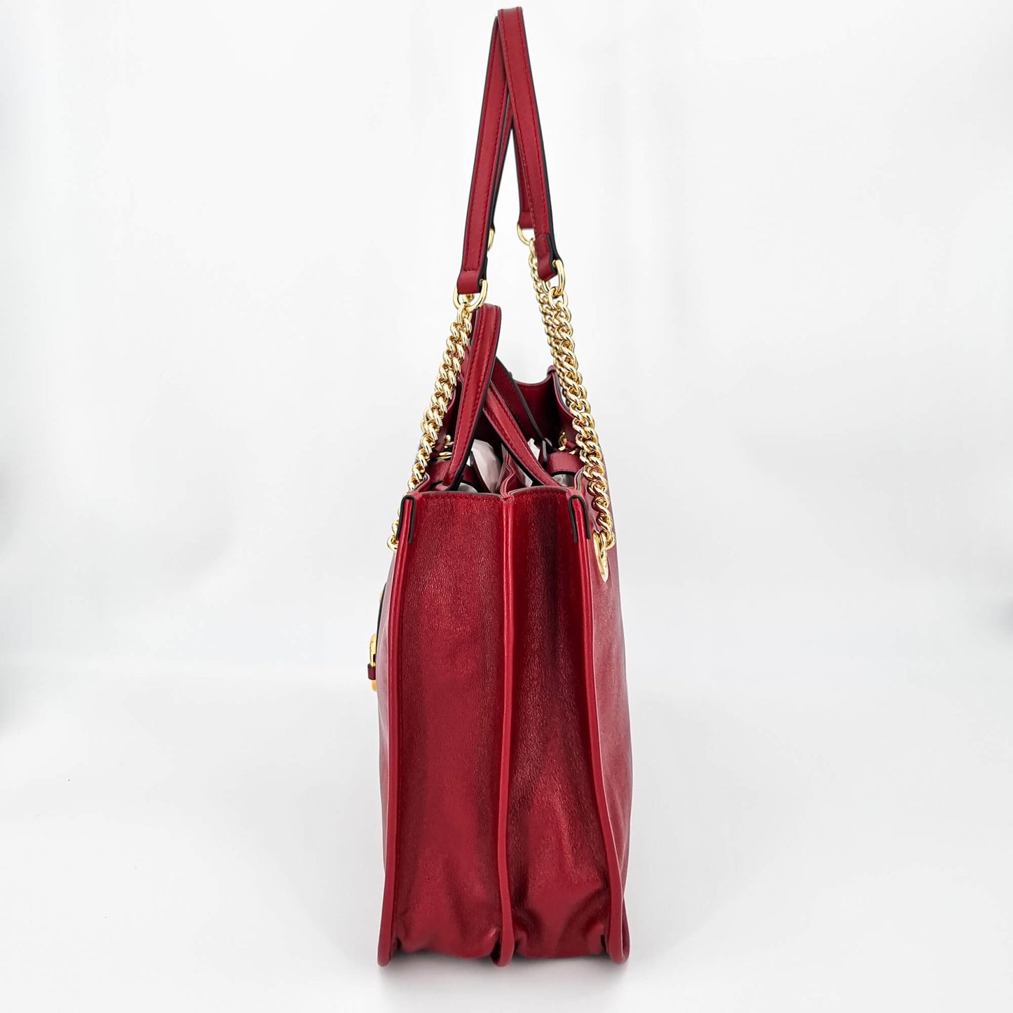 Second hand Gucci Horsebit Leather 2 - Ways Tote Shoulder Bag Red - Tabita Bags