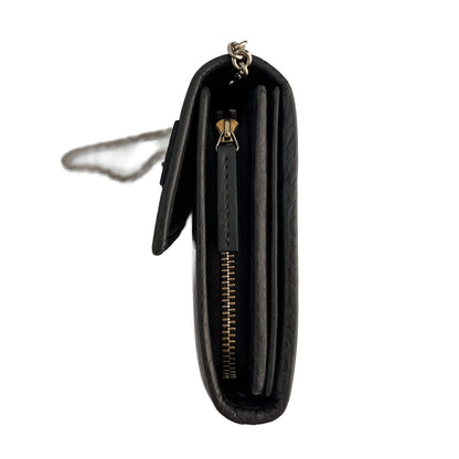 Second hand Gucci Horsebit Web Leather Wallet on Chain Handbag Grey - Tabita Bags