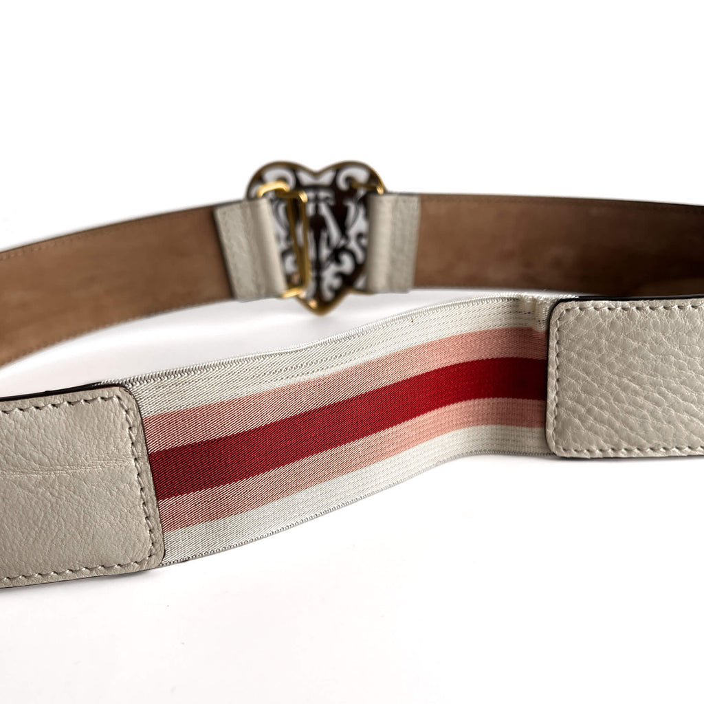 Second hand Gucci Hysteria Leather Wide Belt 80/32 White - Tabita Bags