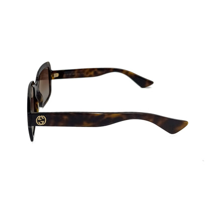 Second hand Gucci Interlocking Acetate Square Sunglasses Brown - Tabita Bags