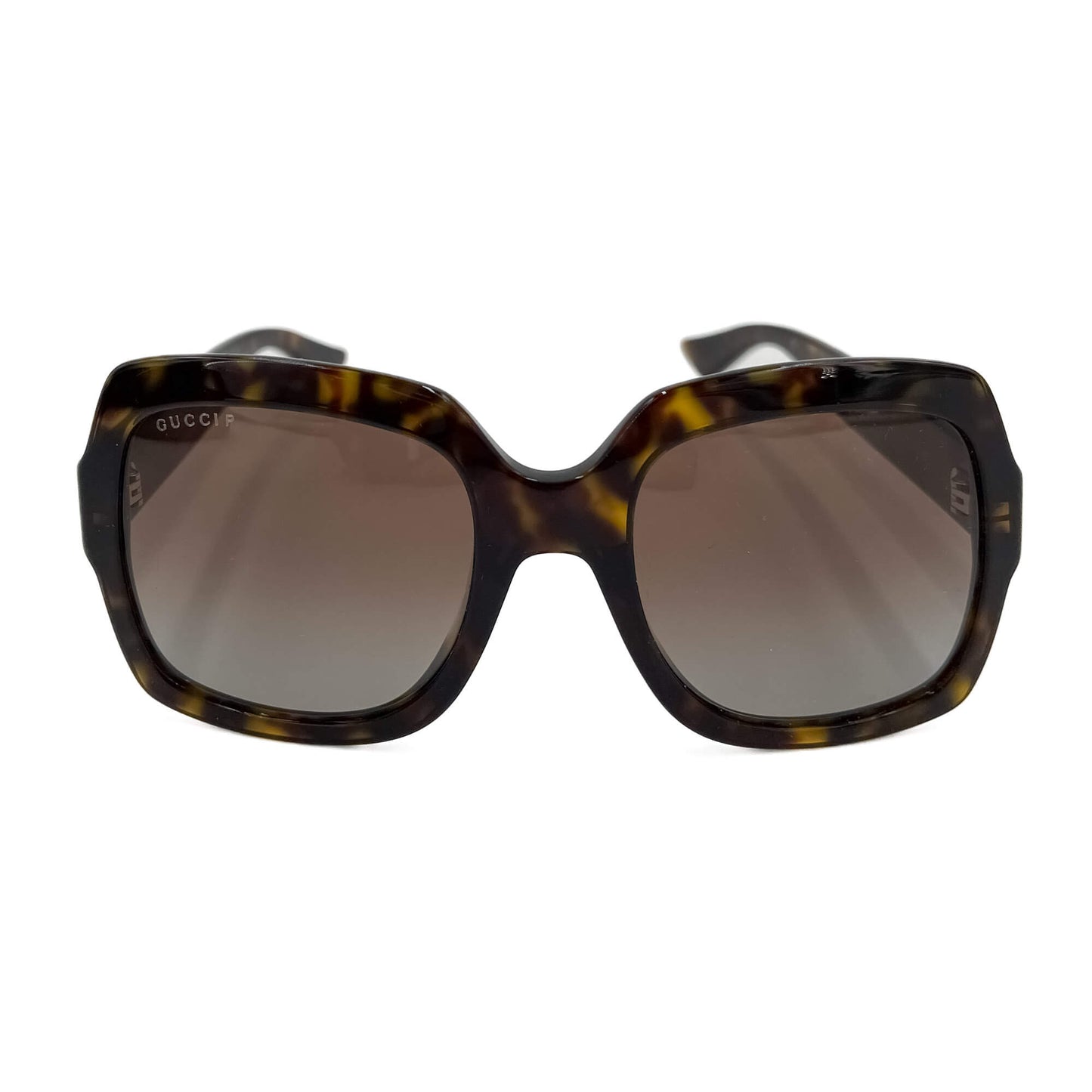 Second hand Gucci Interlocking Acetate Square Sunglasses Brown - Tabita Bags