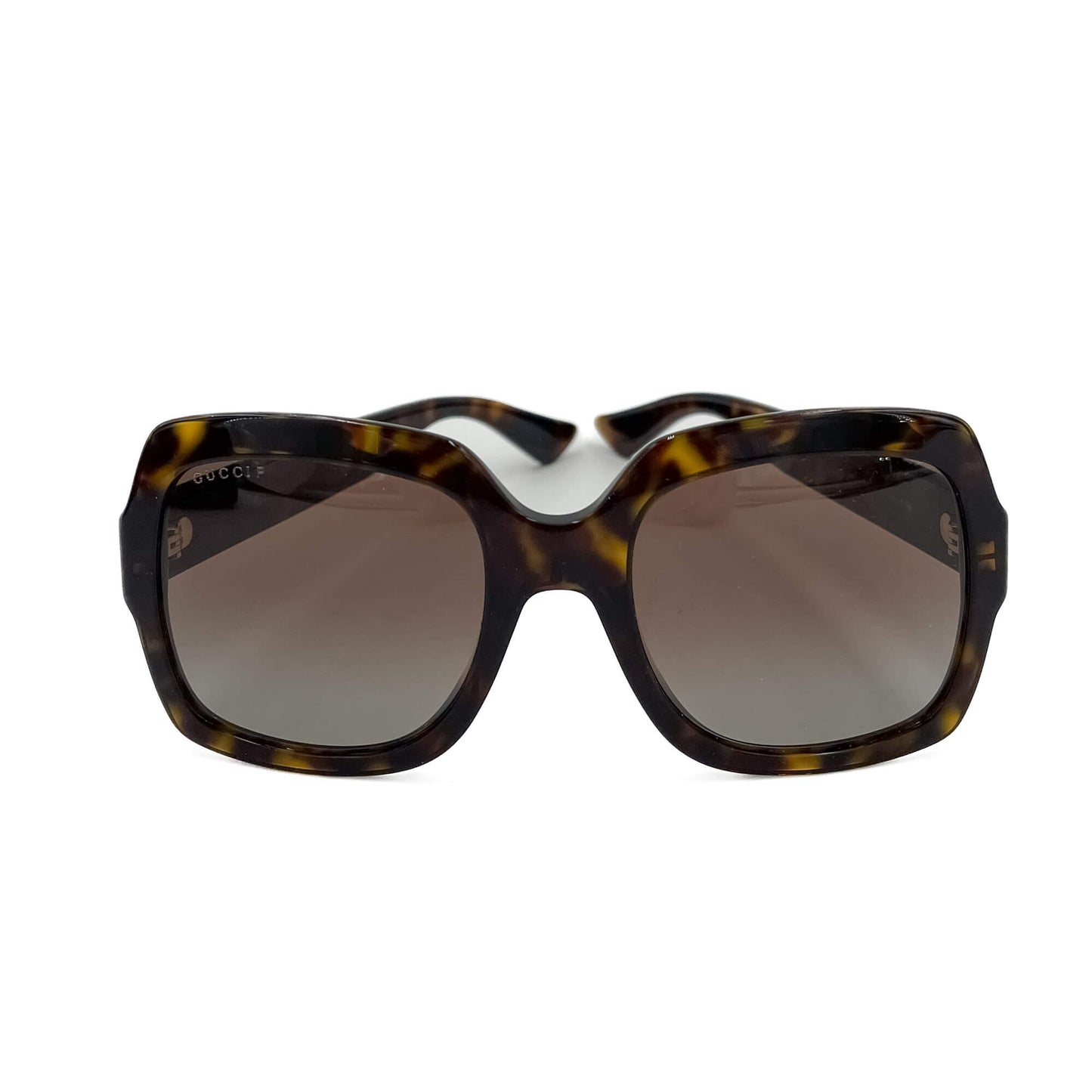 Second hand Gucci Interlocking Acetate Square Sunglasses Brown - Tabita Bags