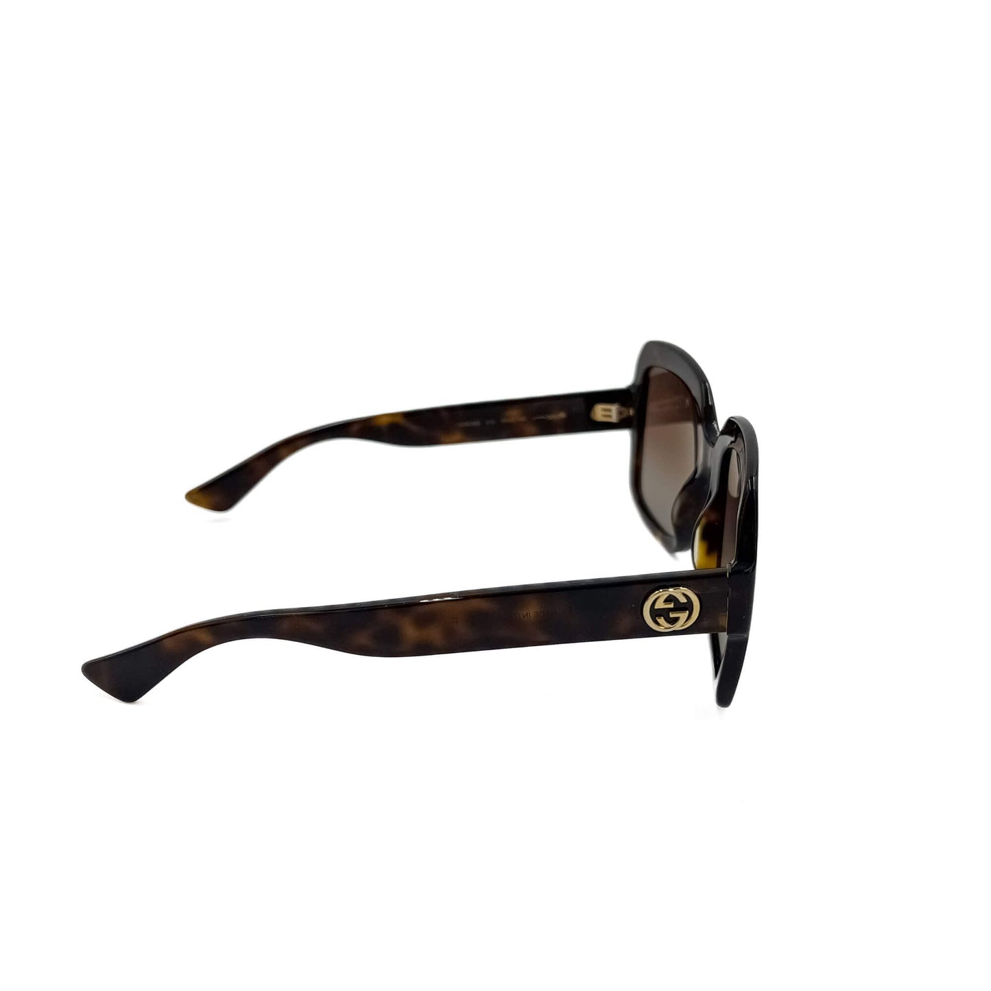 Second hand Gucci Interlocking Acetate Square Sunglasses Brown - Tabita Bags