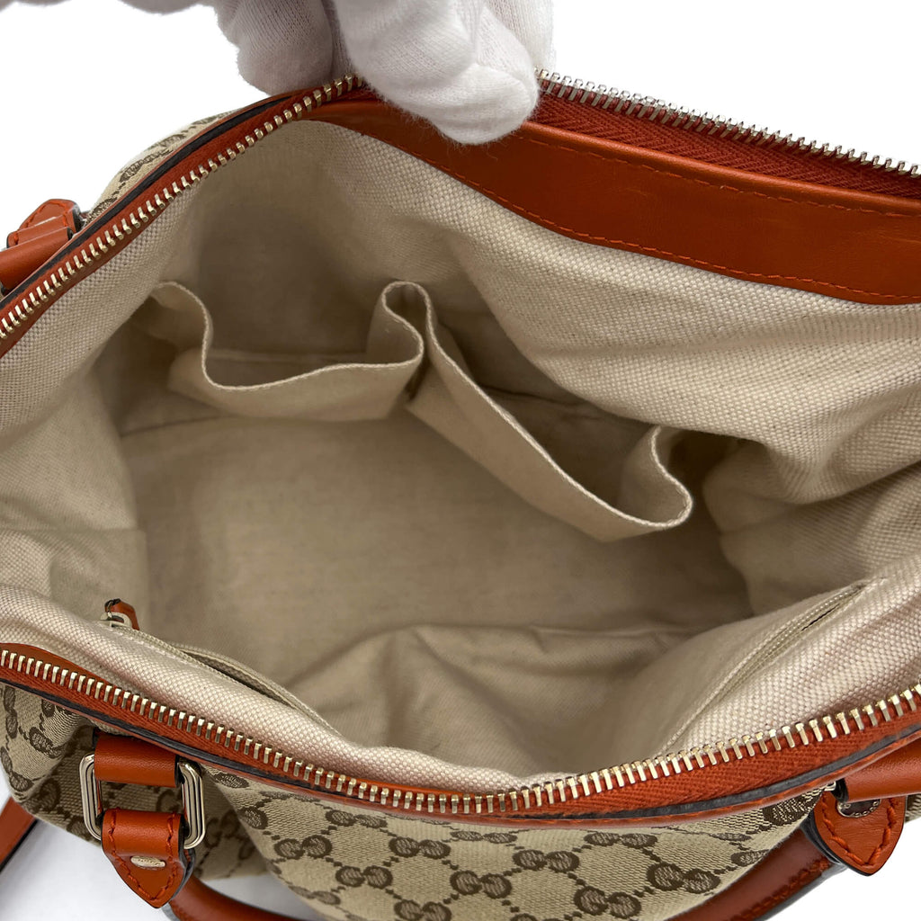 Second hand Gucci Interlocking Canvas 2 - Ways Trunk Shoulder Bag Orange - Tabita Bags