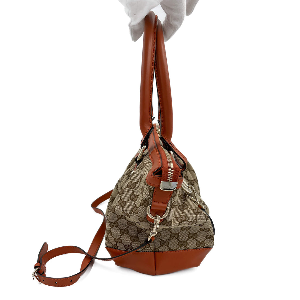 Second hand Gucci Interlocking Canvas 2 - Ways Trunk Shoulder Bag Orange - Tabita Bags