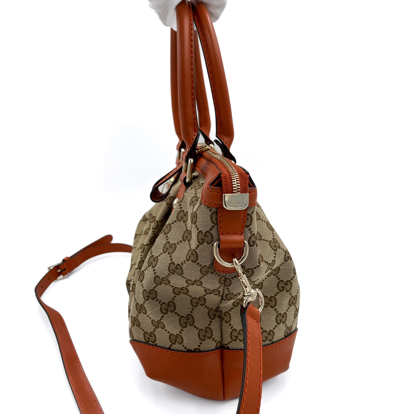 Second hand Gucci Interlocking Canvas 2 - Ways Trunk Shoulder Bag Orange - Tabita Bags