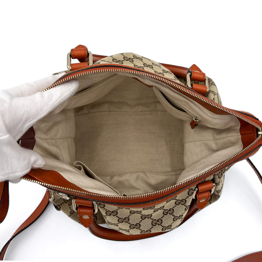Second hand Gucci Interlocking Canvas 2 - Ways Trunk Shoulder Bag Orange - Tabita Bags