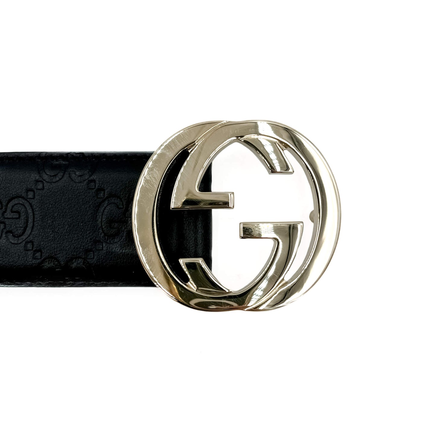 Second hand Gucci Interlocking GG Leather Medium Belt Black - Tabita Bags