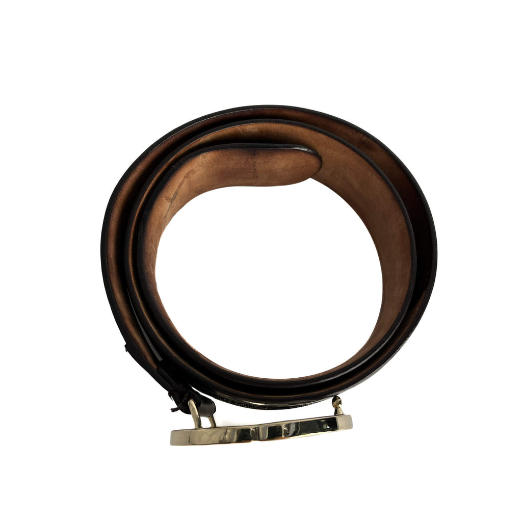 Second hand Gucci Interlocking GG Leather Wide Belt 85/34 Brown - Tabita Bags