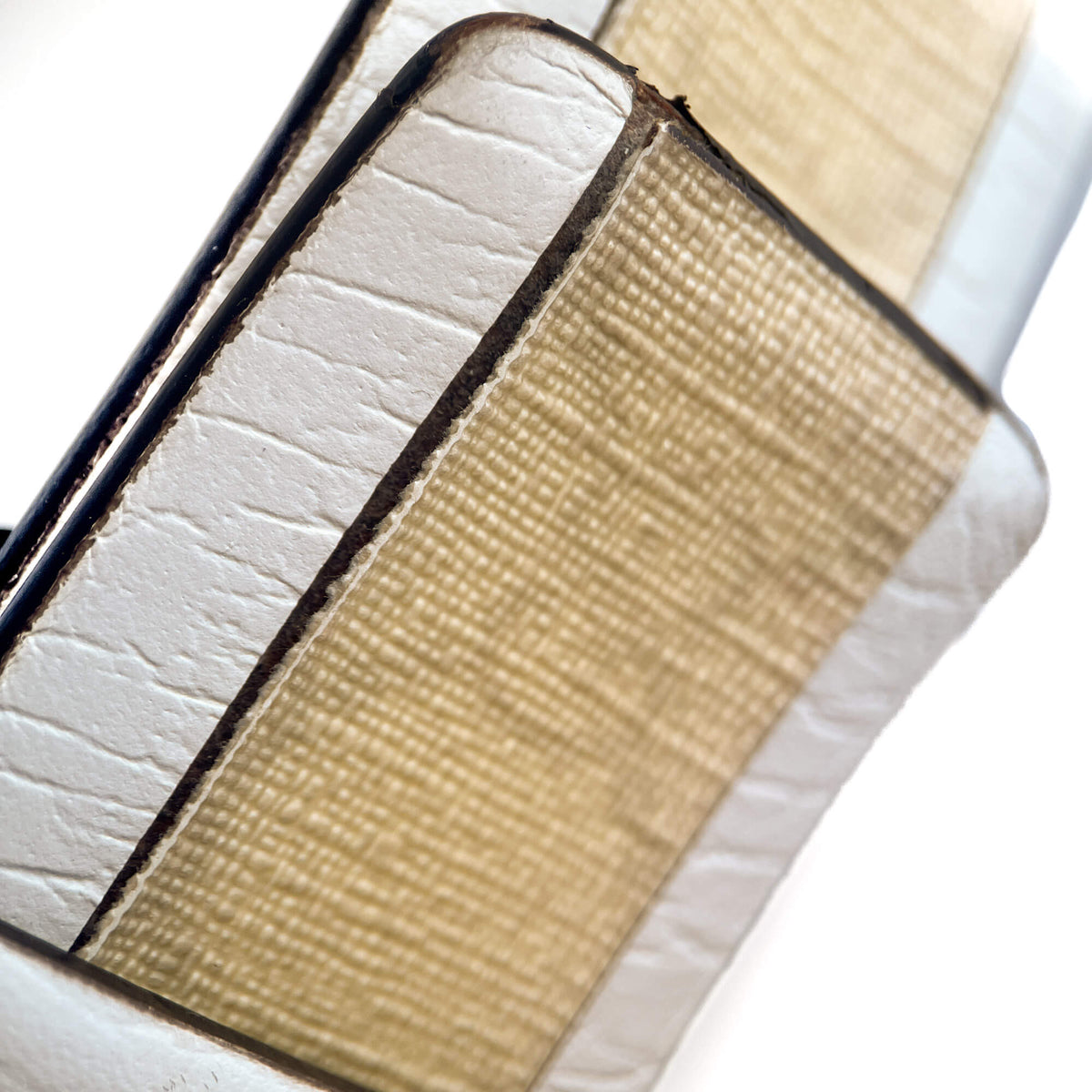 Second hand Gucci Interlocking GG Leather Wide Belt 90/36 Off - White - Tabita Bags