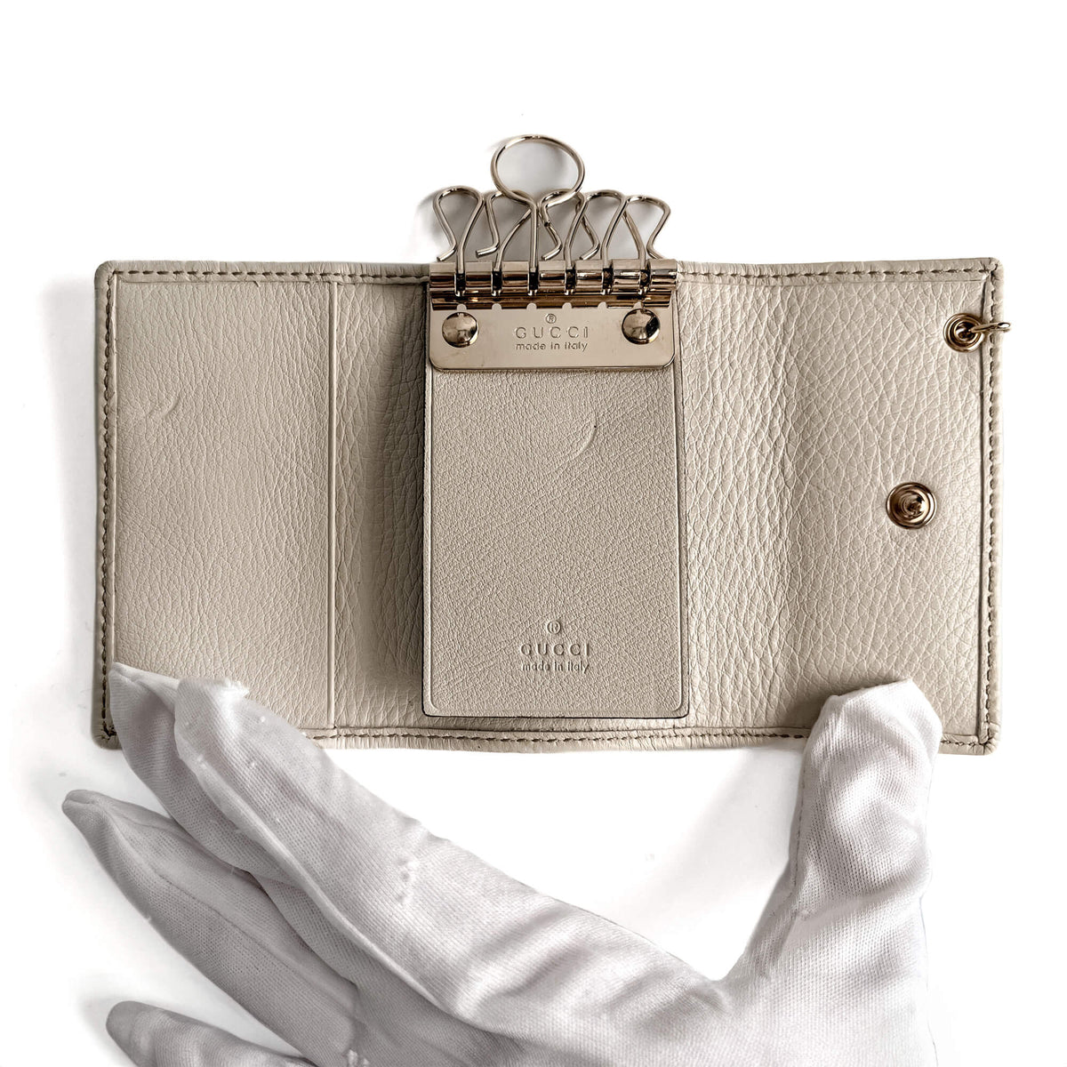 Second hand Gucci Interlocking Key Case Guccissima Leather Envelope Wallet GG Supreme - Tabita Bags