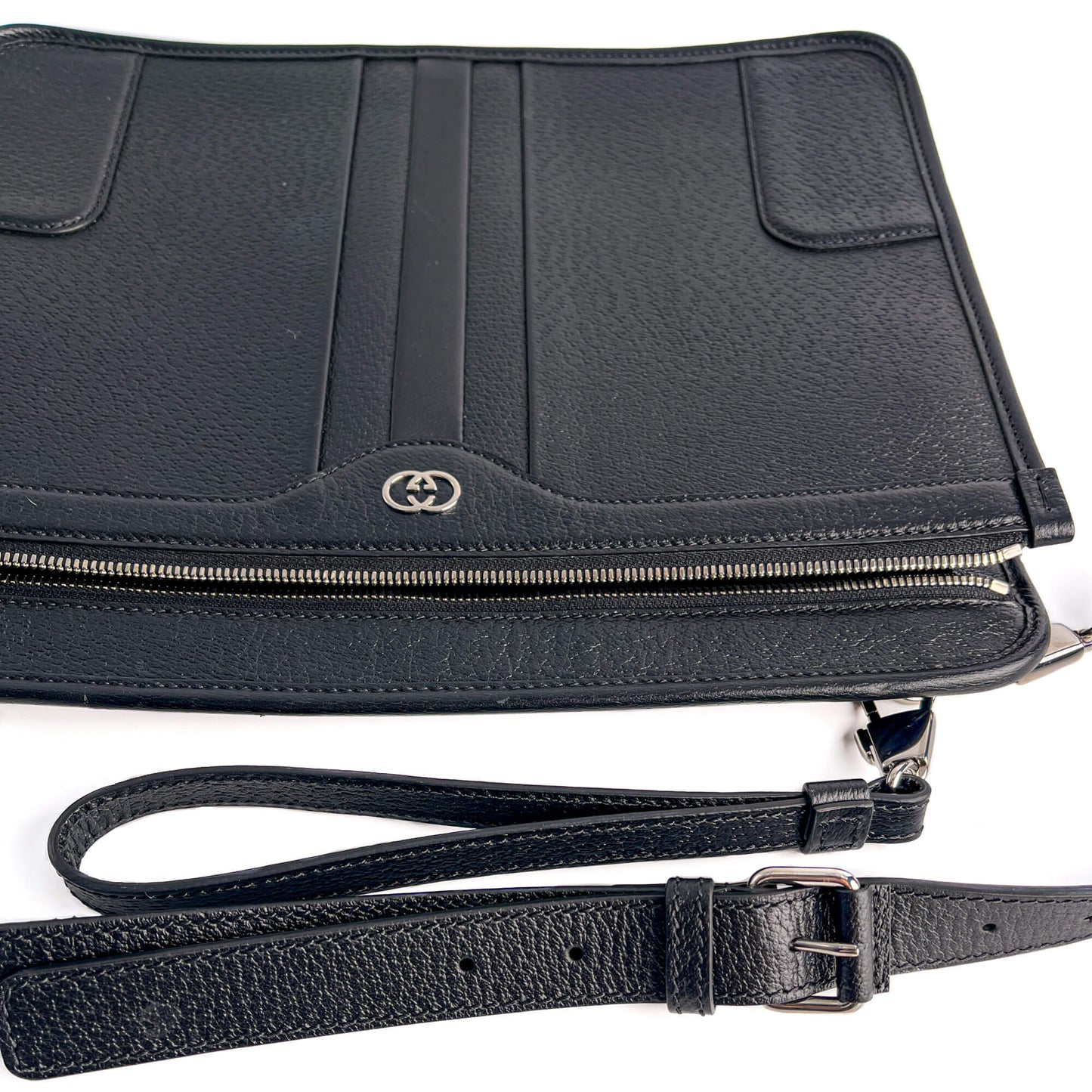 Second hand Gucci Interlocking Leather Messenger Crossbody Black - Tabita Bags