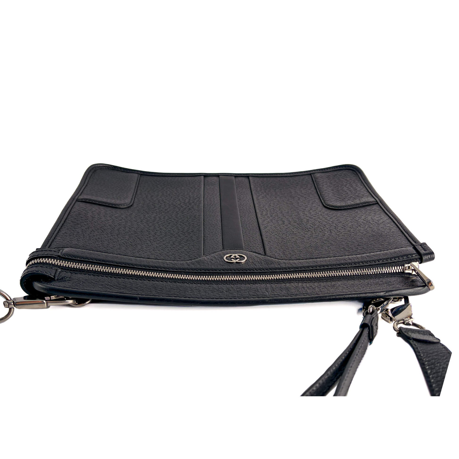 Second hand Gucci Interlocking Leather Messenger Crossbody Black - Tabita Bags