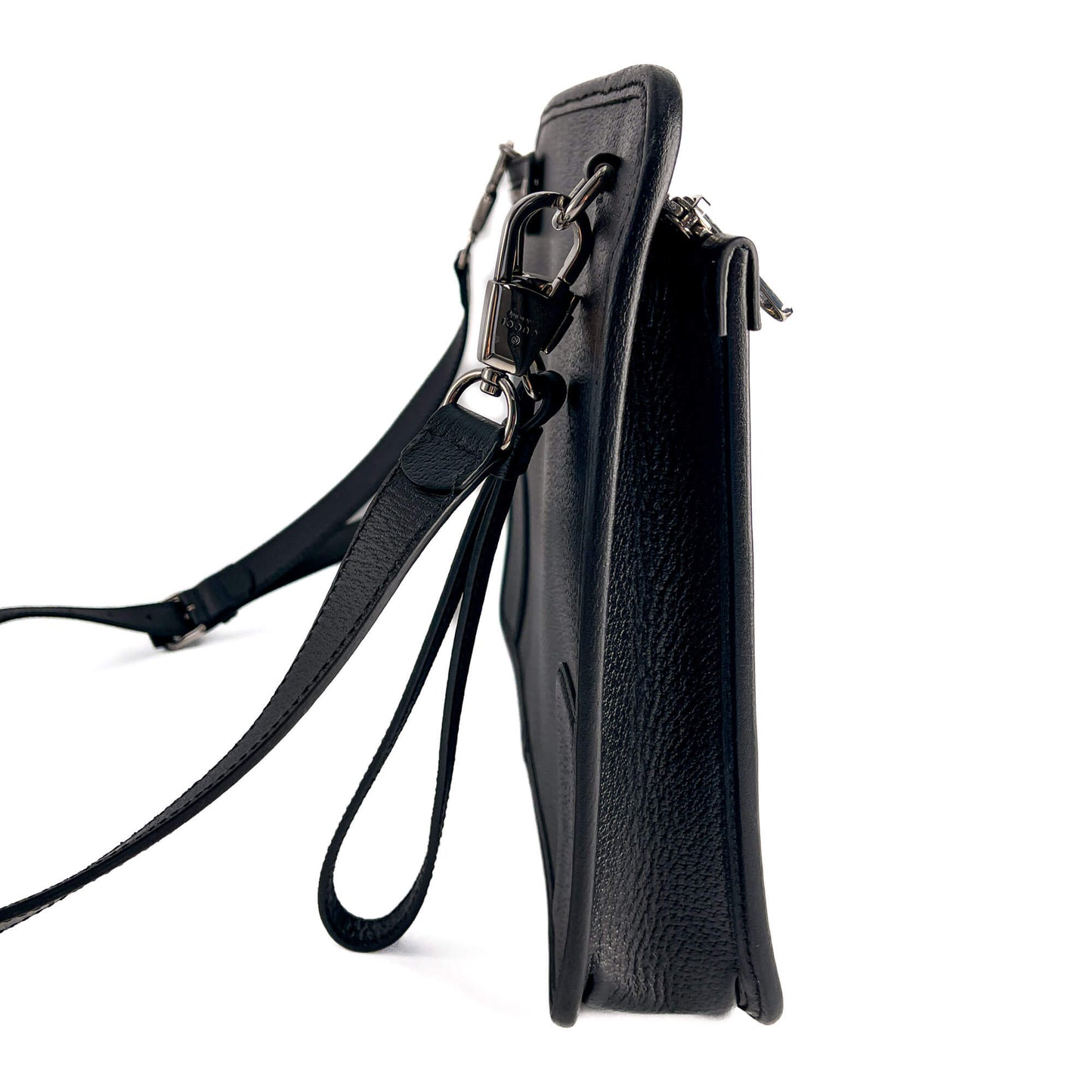 Second hand Gucci Interlocking Leather Messenger Crossbody Black - Tabita Bags