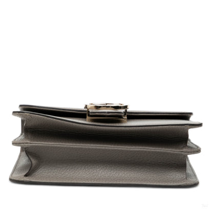 Second hand Gucci Interlocking Small Calf Leather Flap Shoulder Bag Grey - Tabita Bags