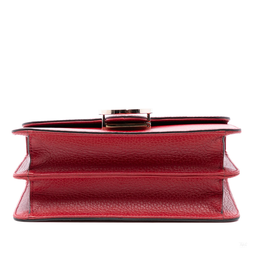 Second hand Gucci Interlocking Small Calf Leather Flap Shoulder Bag Red - Tabita Bags
