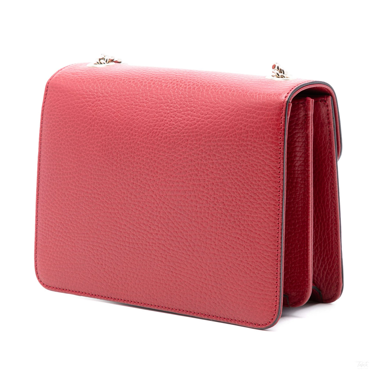 Second hand Gucci Interlocking Small Calf Leather Flap Shoulder Bag Red - Tabita Bags