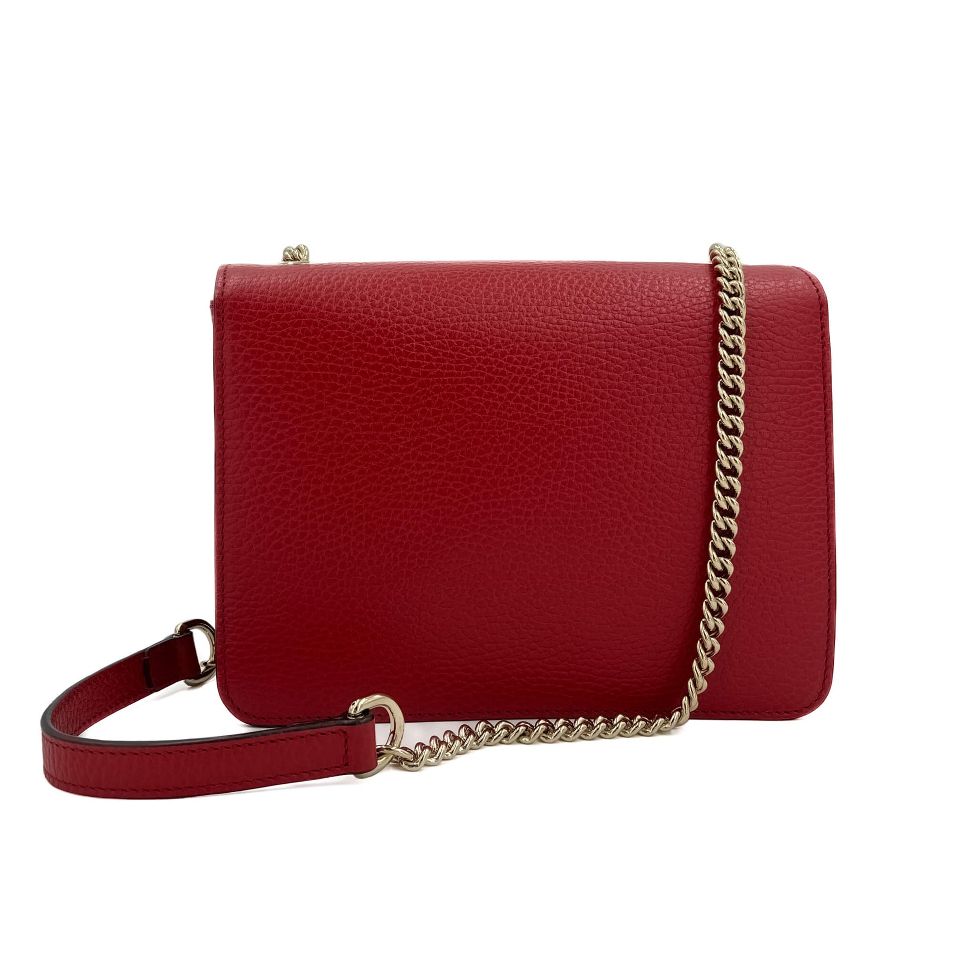 Second hand Gucci Interlocking Small Calf leather Leather 2 - Ways Flap Shoulder Bag Red - Tabita Bags