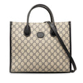 Second hand Gucci Interlocking Small Canvas GG Tote Handbag Brown - Tabita Bags