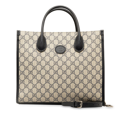 Second hand Gucci Interlocking Small Canvas GG Tote Handbag Brown - Tabita Bags